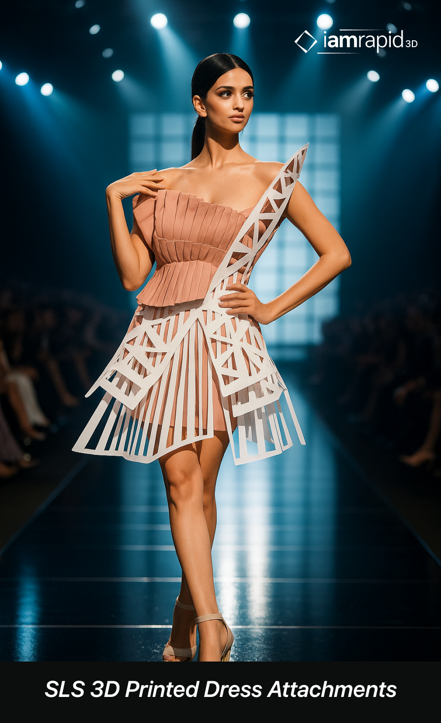 SLS Nylon 3D printed dress attachments for fashion
